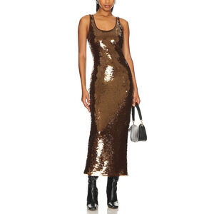 Cultnaked 'Tan' Brown Sequin Embellished Dress Size XL